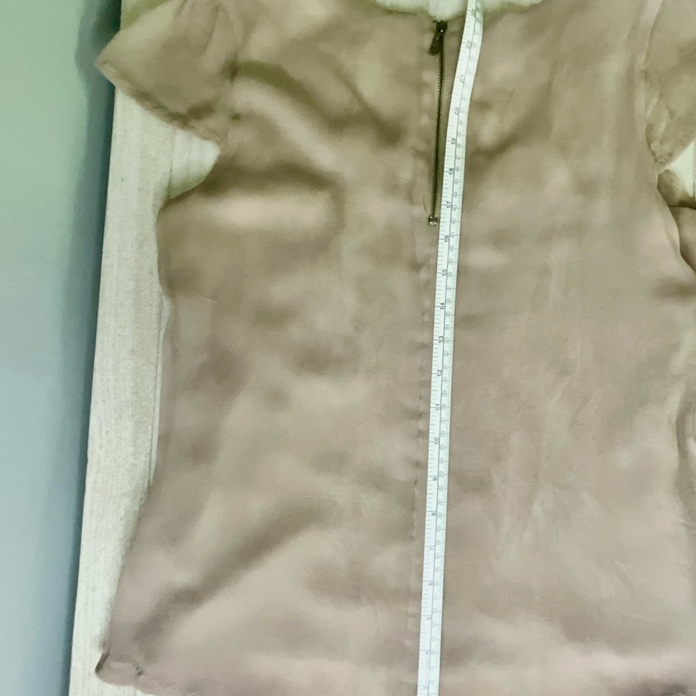 Bdb David Bitton Serissa Tan Flutter Sleeve Top W… - image 6